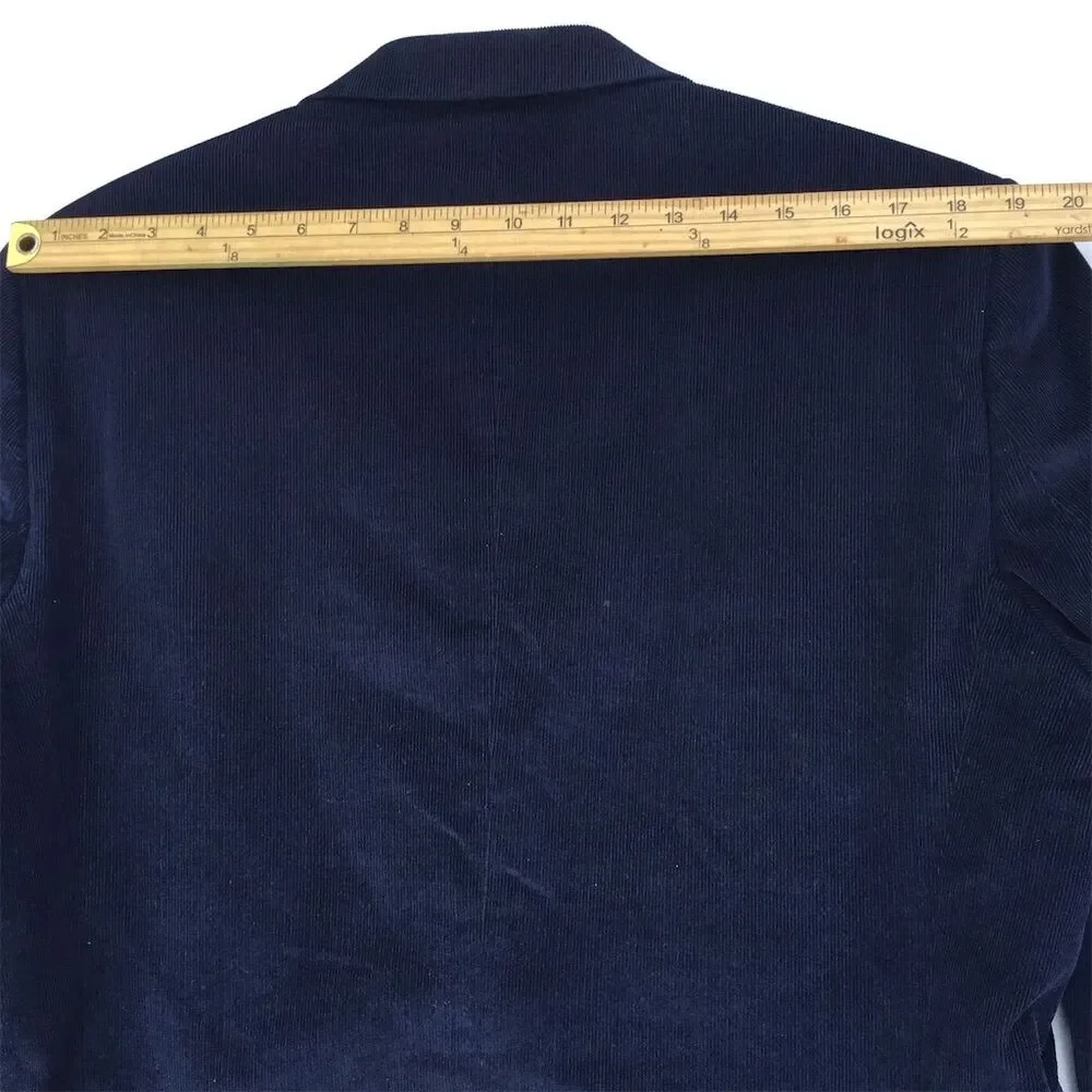 Stafford Men's Navy Corduroy Blazer Size 44‎ Classic Formal Jacket